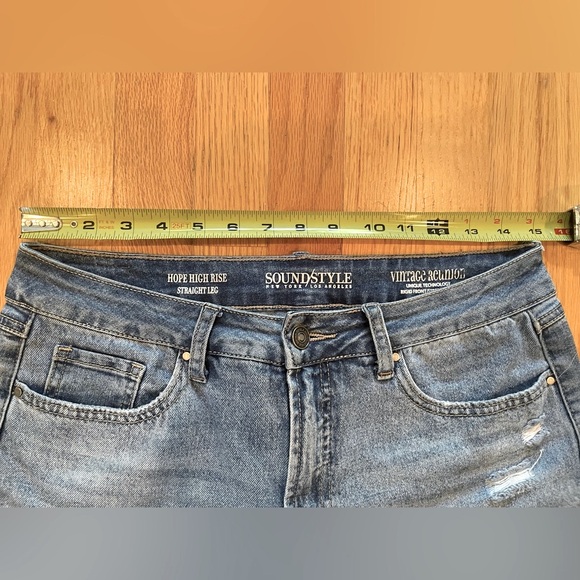 SoundStyle Hope High Rise Straight Jeans – Distressed Medium Wash Sz 10 - Picture 5 of 11